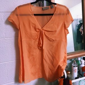 100% silk orange top